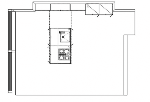 Grundriss Häcker L-Küche Kristallweiß